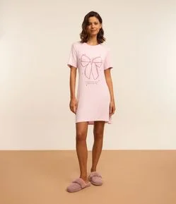 Camisola Curta em Viscose com Estampa de Laço Dream