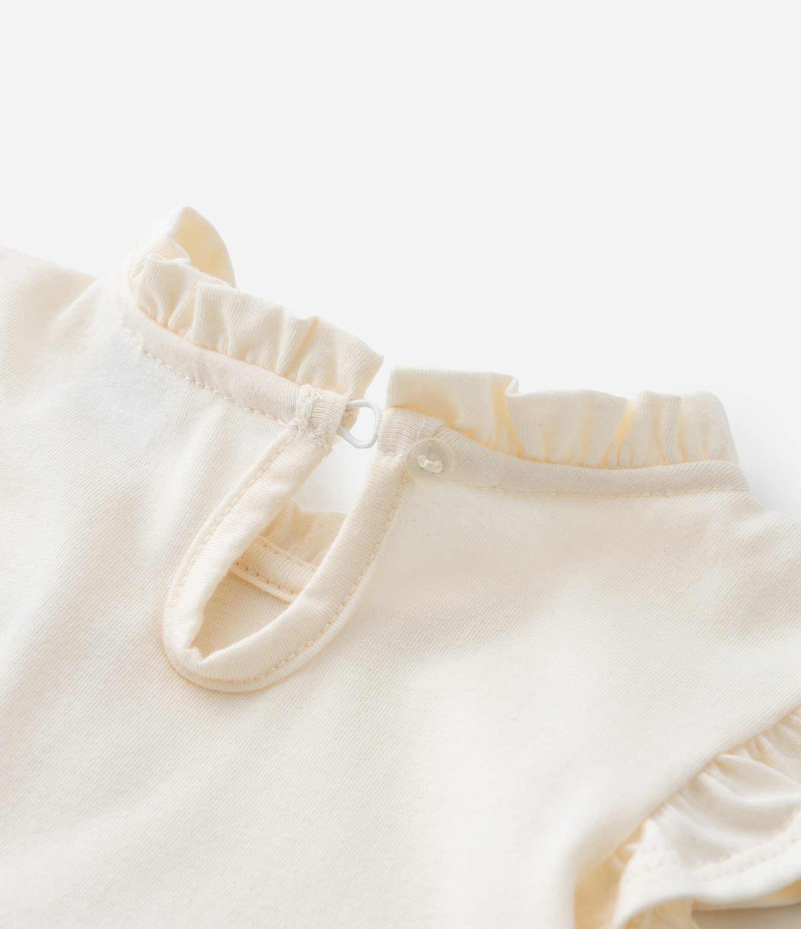 Vestido Marias Infantil com Lacinho Aplicado - Tam 0 a 18 meses Bege/Marrom/Amarelo 5