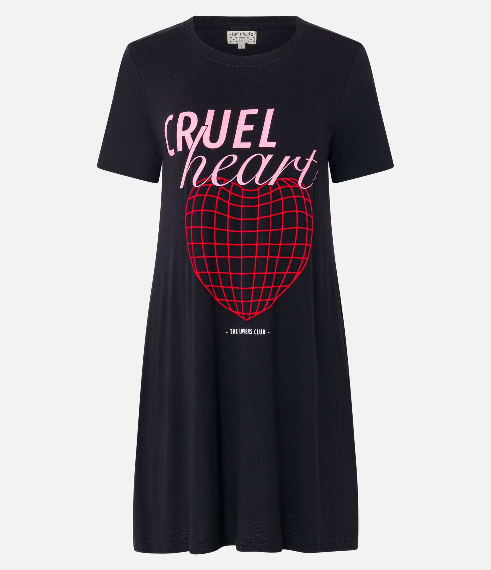 Camisola T-shirt em Viscose com Estampa Cruel Heart Preto 1