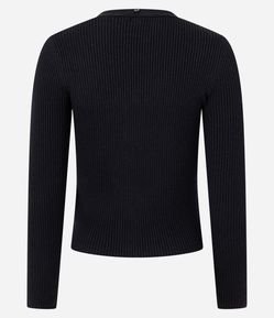 Cardigan Regular em Tricô com Gola de Pelo Removível