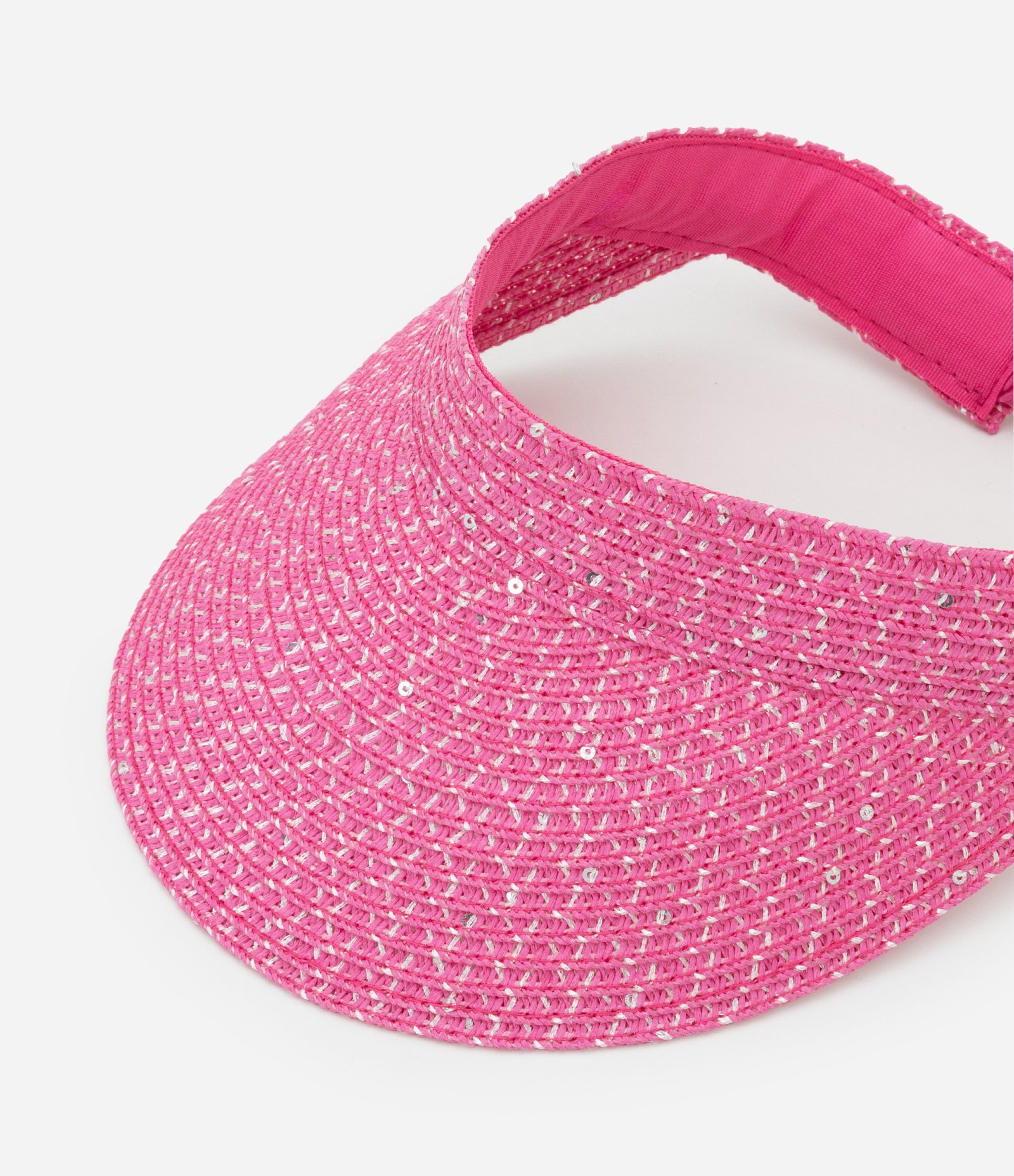 Viseira Infantil em Palha com Paetês - Tam Único Rosa 4