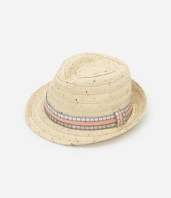 Chapéu de Palha Infantil com Faixa e Paetês - Tam Único