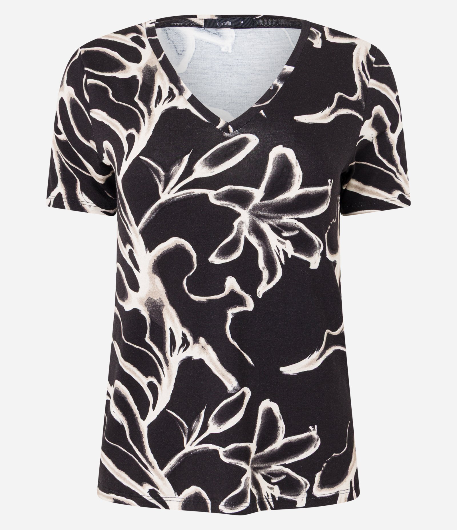 Blusa em Algodão com Estampa Floral de Efeito Blur Preto 6