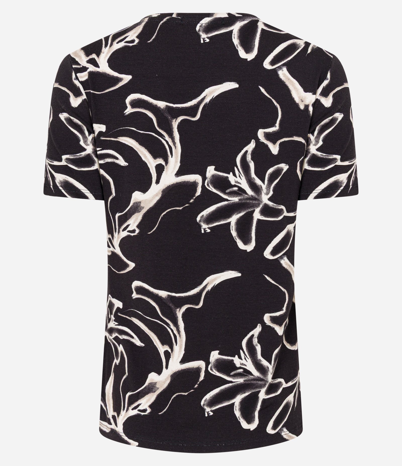 Blusa em Algodão com Estampa Floral de Efeito Blur Preto 7