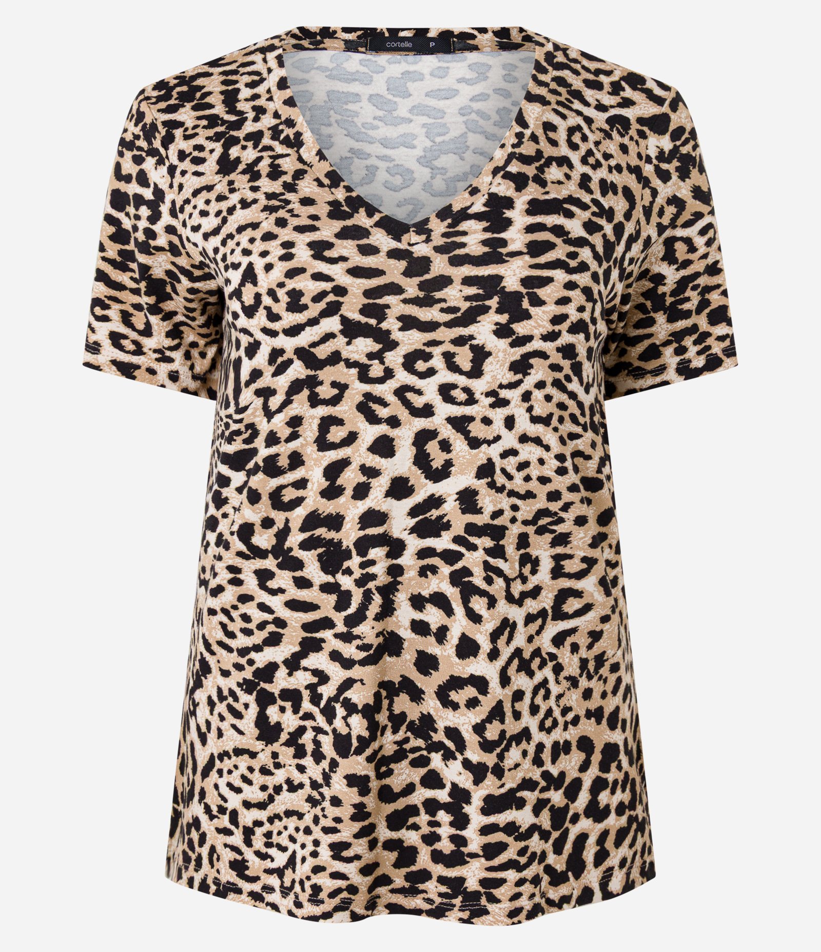 Blusa em Viscose com Decote V e Estampa Onça Marrom 6