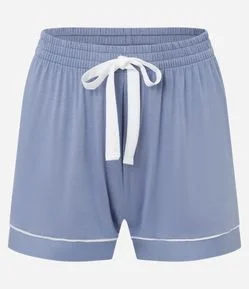 Pijama Short Doll Americano em Viscose com Detalhes Contrastantes