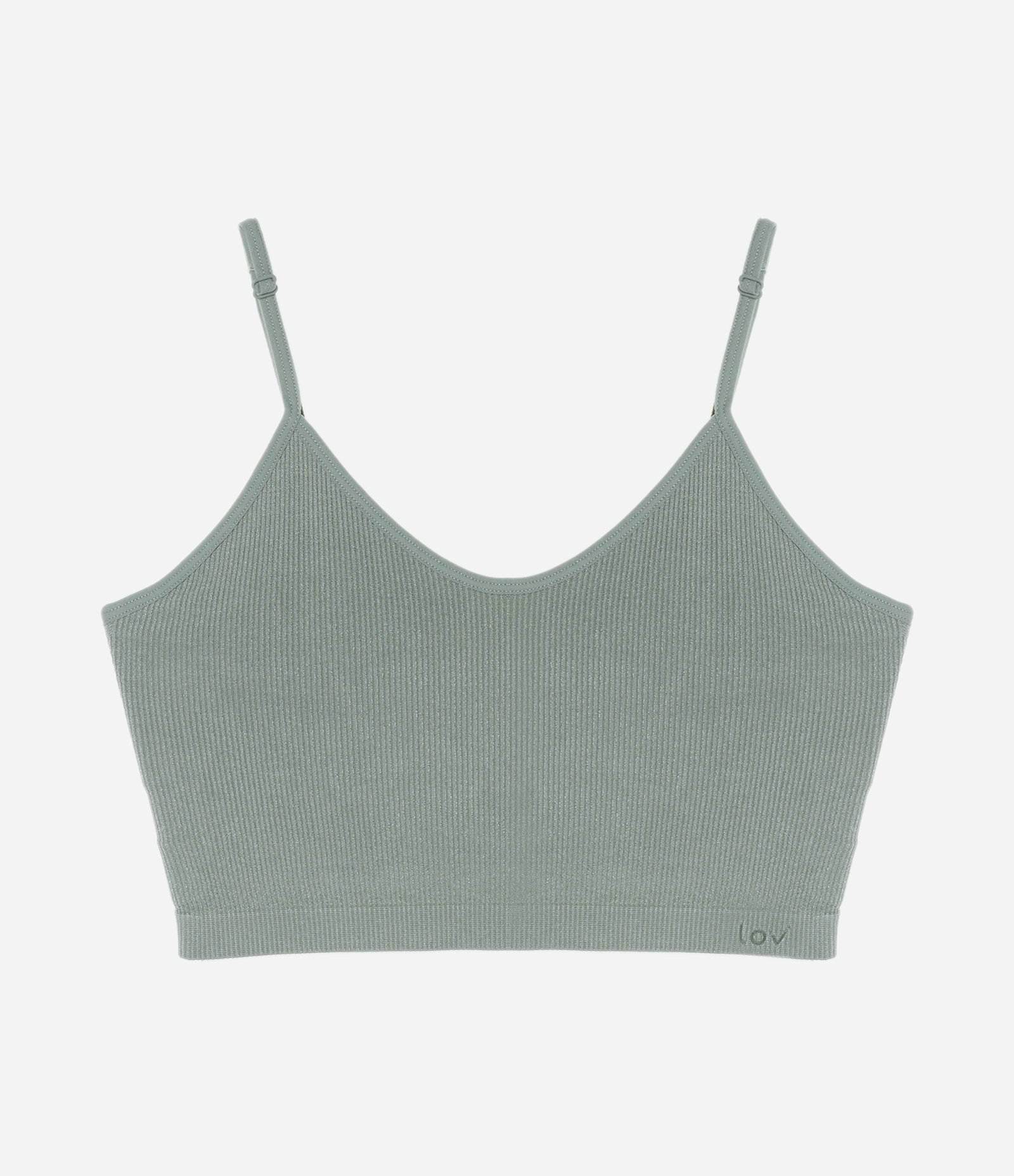 Sutiã Top Alongado sem Bojo em Poliamida Texturizada Seamless Verde 5