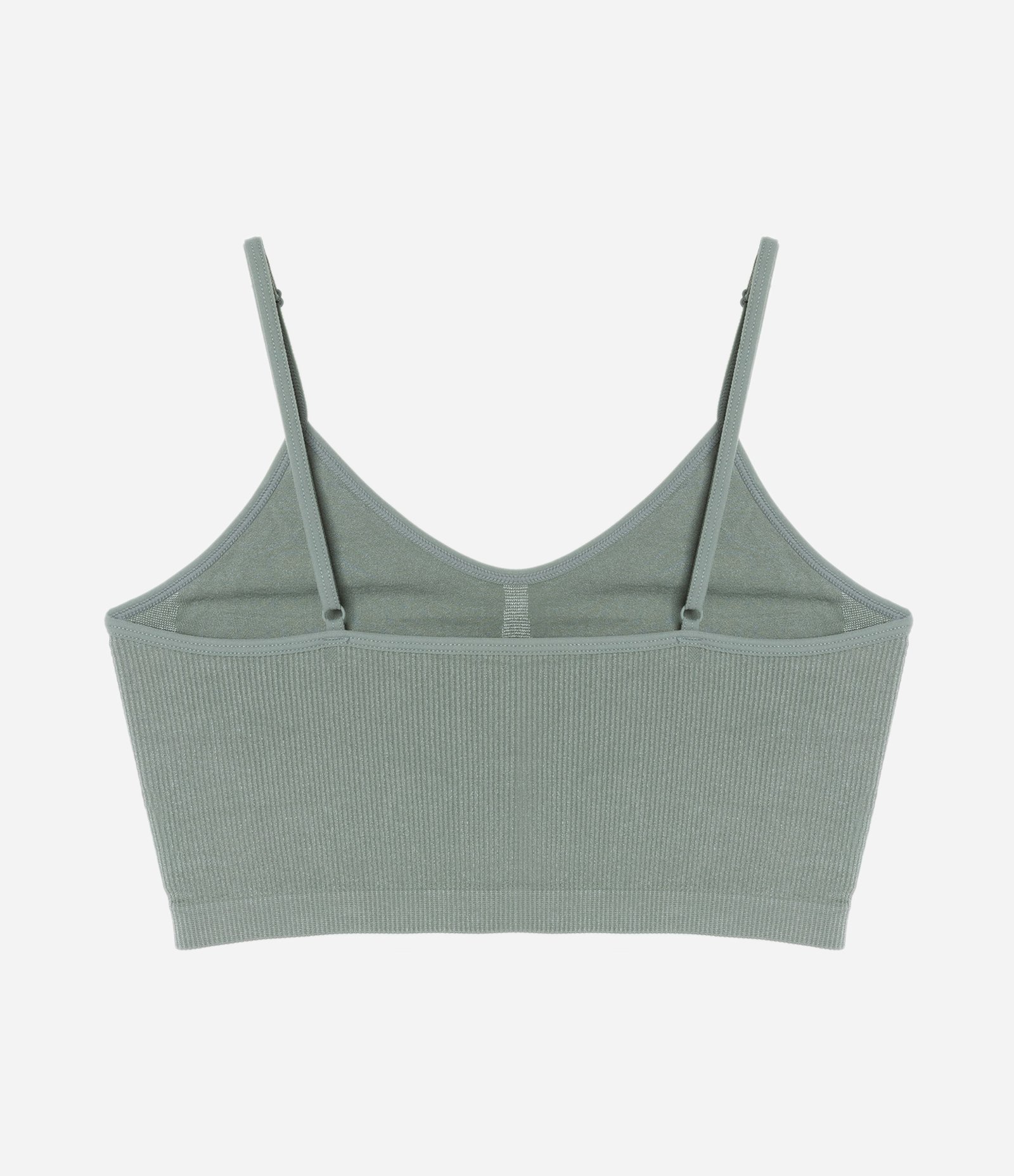 Sutiã Top Alongado sem Bojo em Poliamida Texturizada Seamless Verde 6
