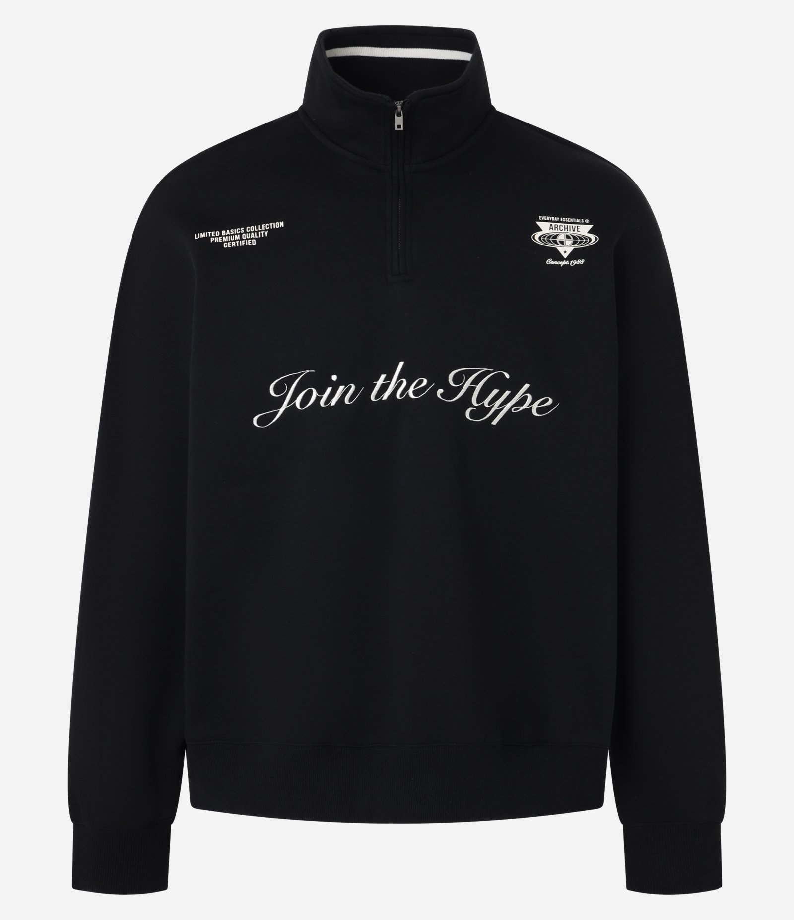 Casaco Boxy em Moletom com Felpa e Bordado Lettering Join the hype Preto 5