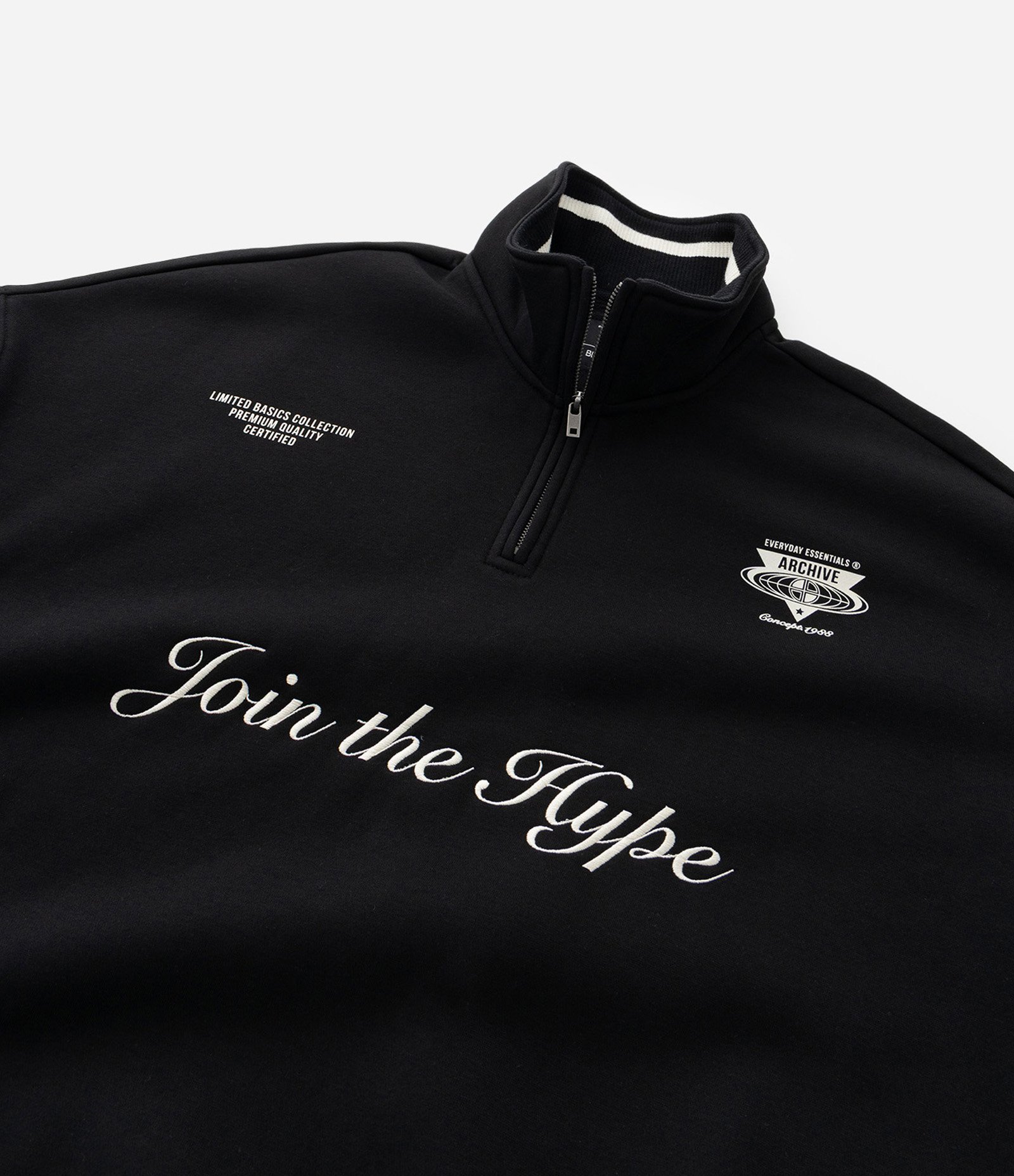 Casaco Boxy em Moletom com Felpa e Bordado Lettering Join the hype Preto 7