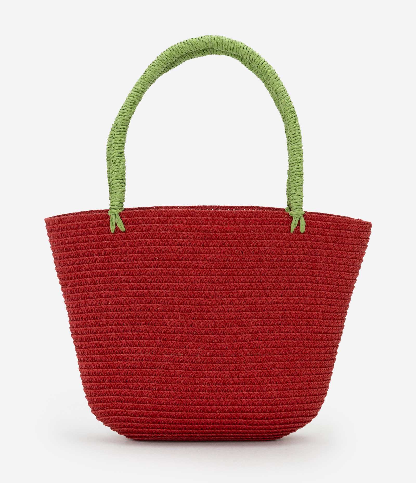 Bolsa Infantil em Palha com Bordado Morango - Tam Único Vermelho 3