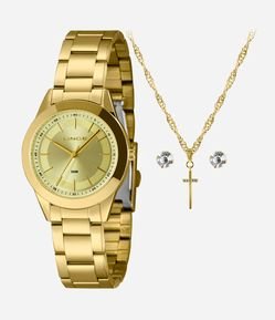 Kit Relógio Lince Analógico Feminino 