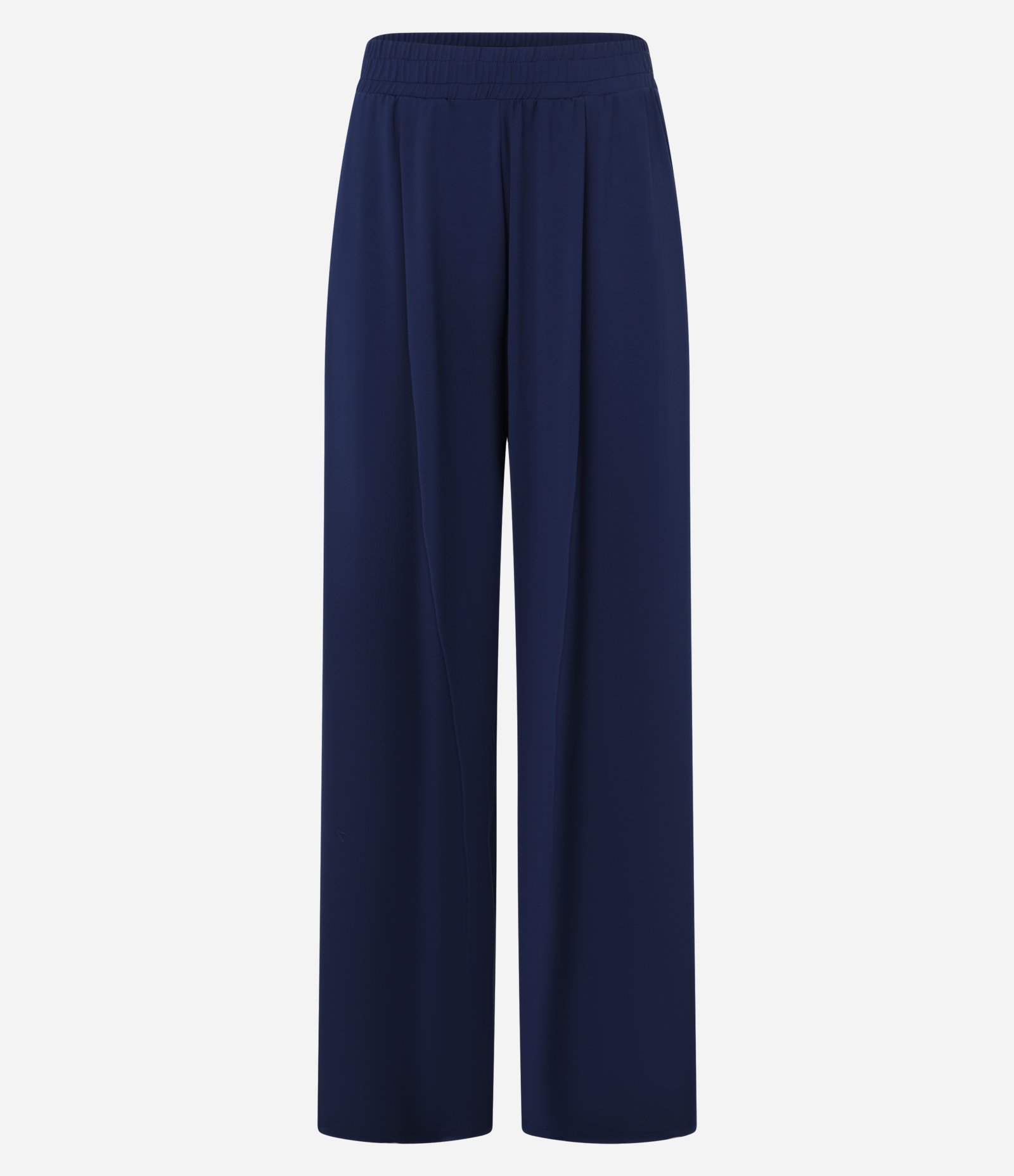 Calça Esportiva Wide Leg Alfaiataria em Microfibra com Bolsos Azul Marinho 5