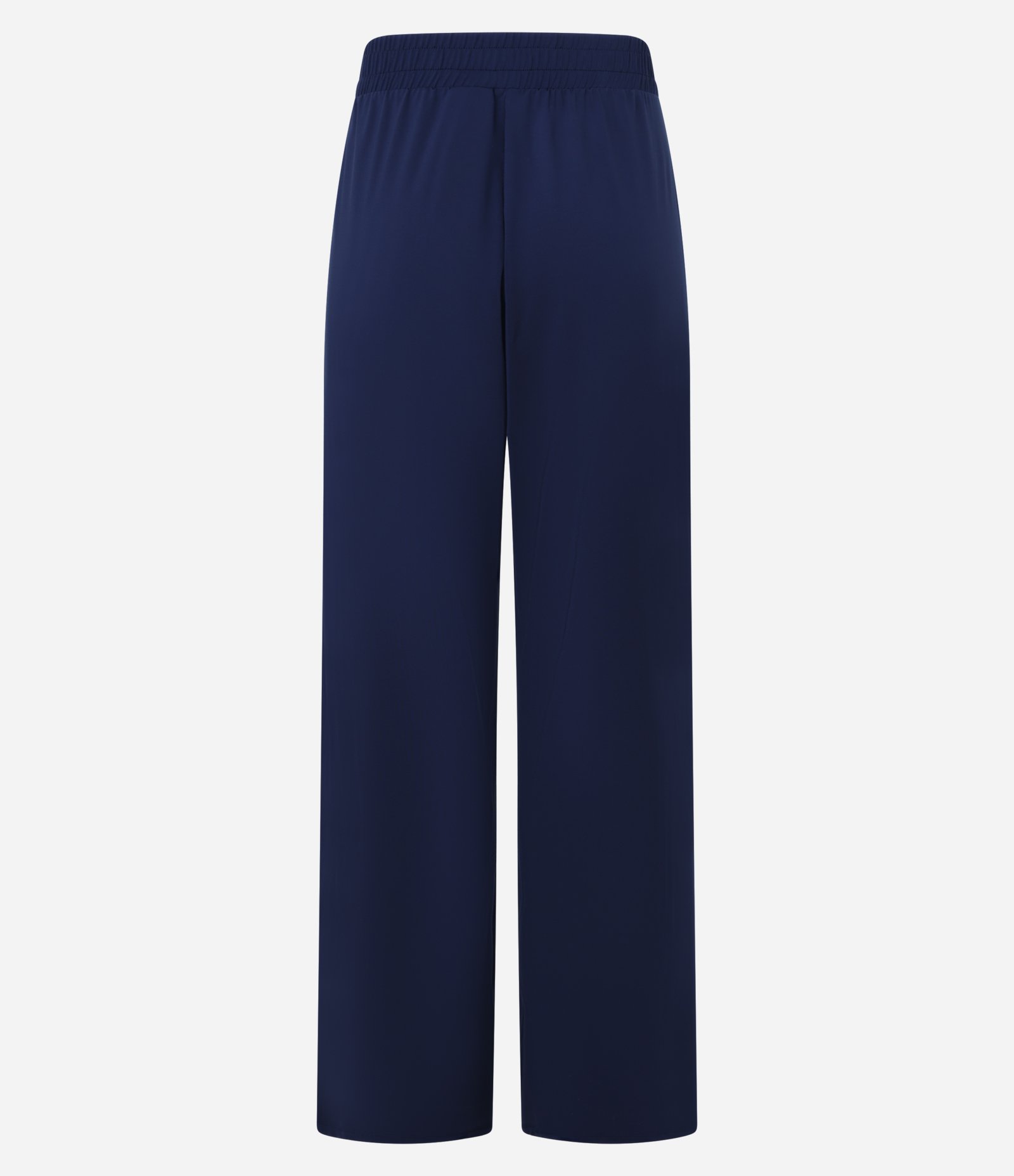 Calça Esportiva Wide Leg Alfaiataria em Microfibra com Bolsos Azul Marinho 6