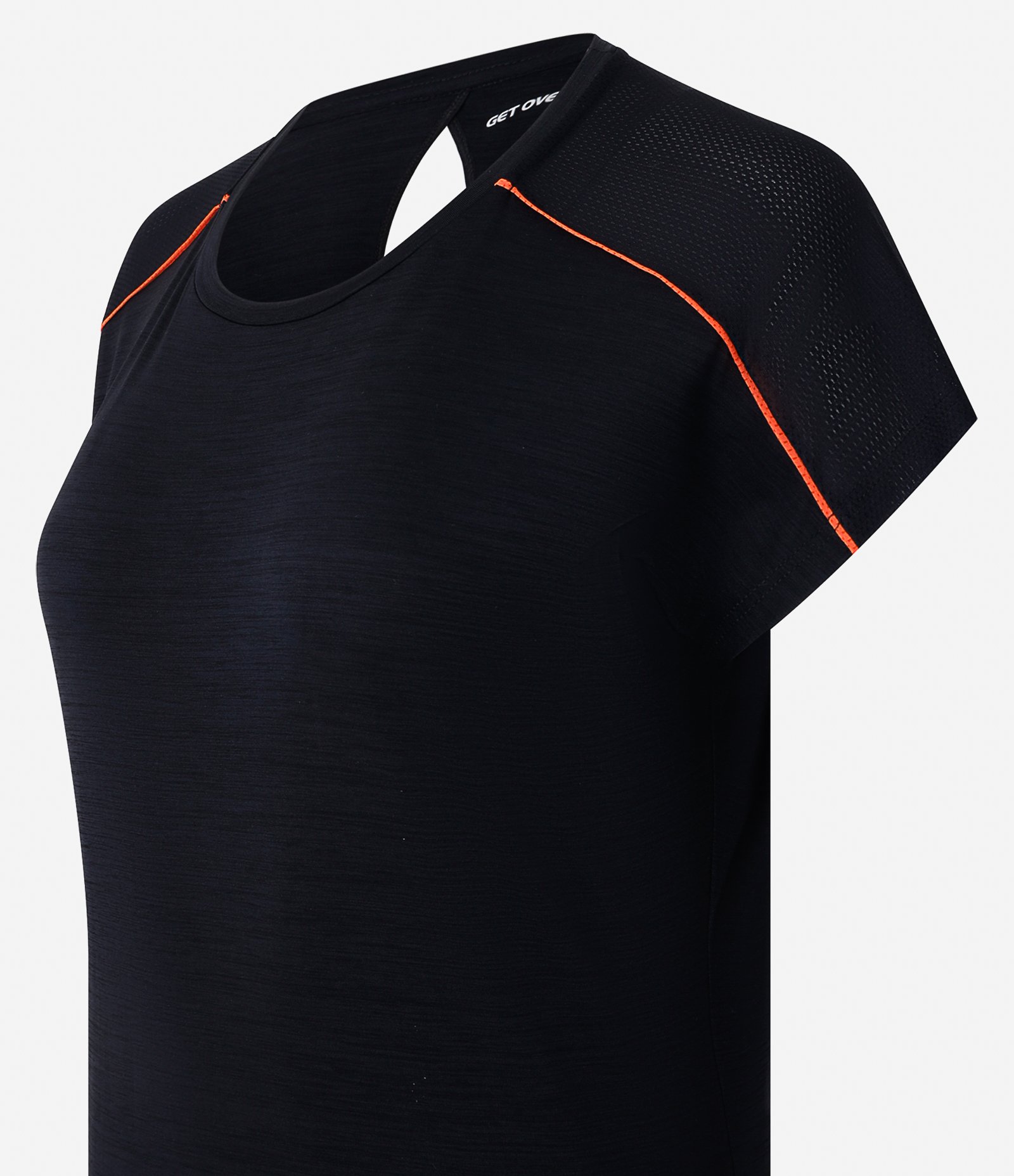 Camiseta Esportiva em Microfibra com Furos e Contraste Preto 6