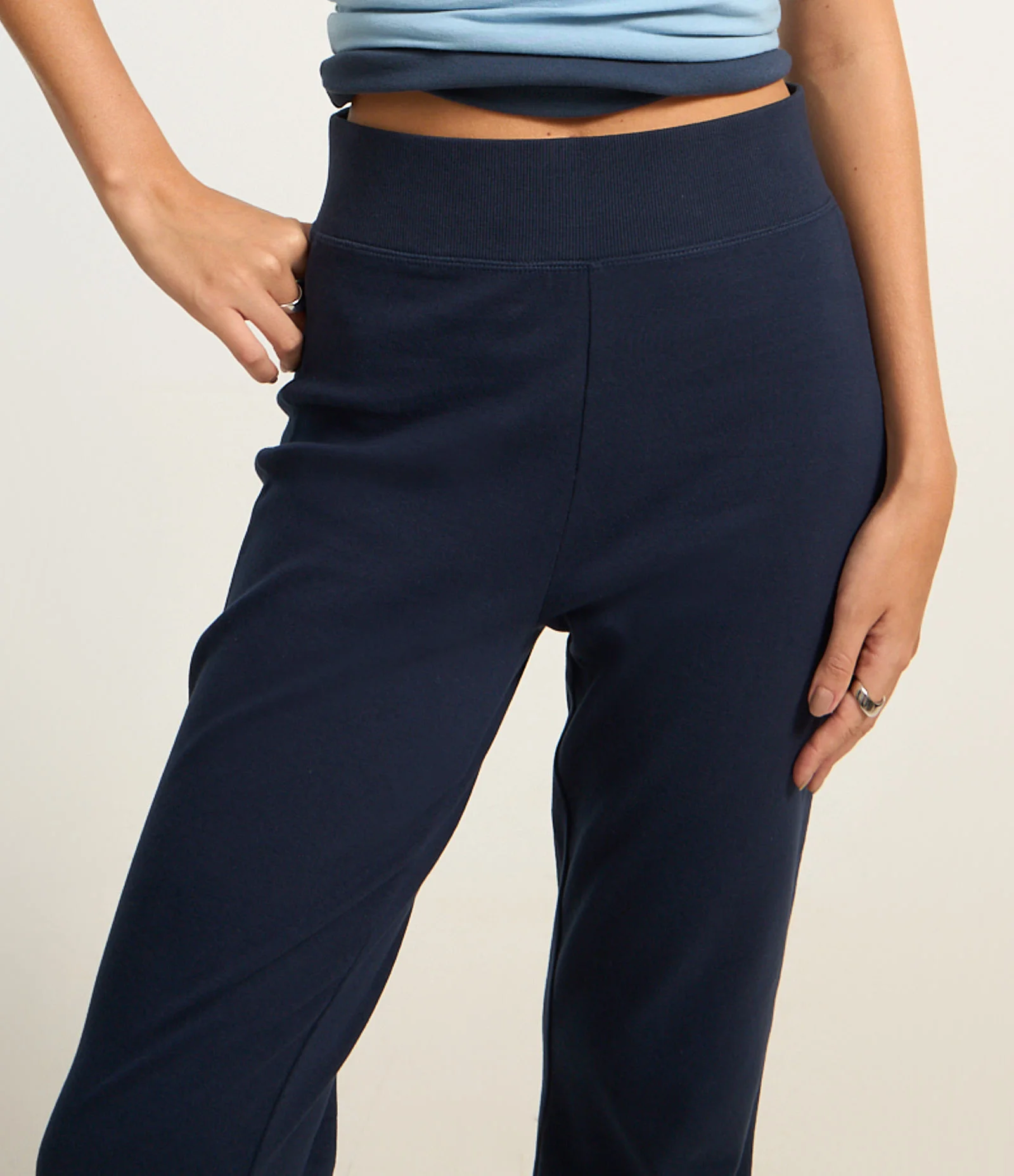 Calça Flare em Cotton Básica Azul 1