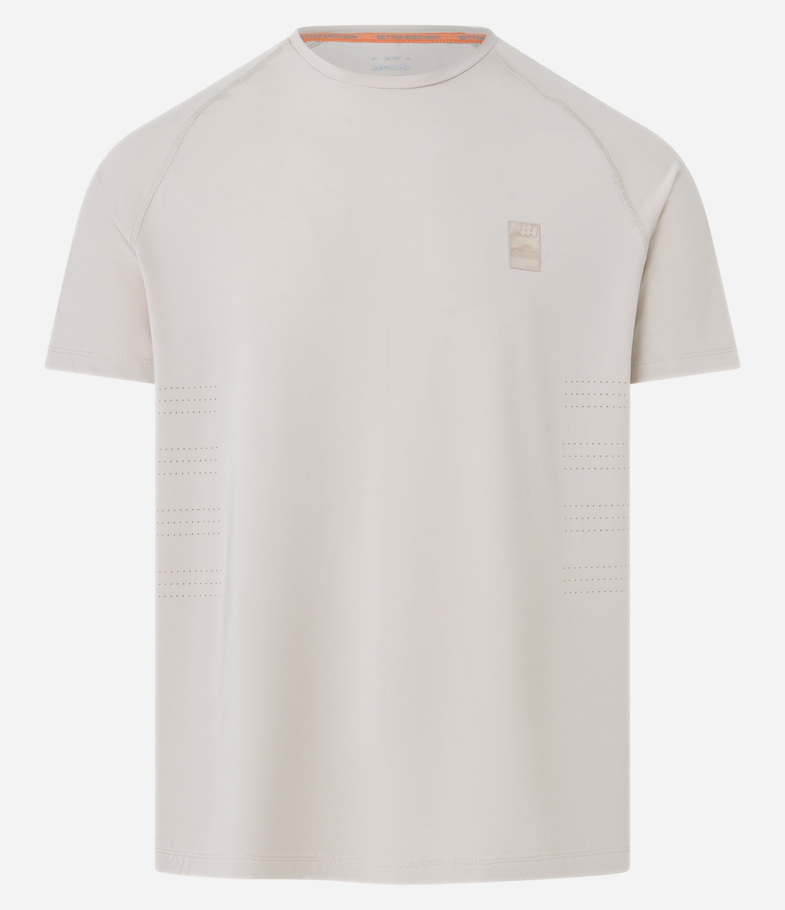 Camiseta Esportiva com Tecnologia Dry e Estampa Localizada Bege 4