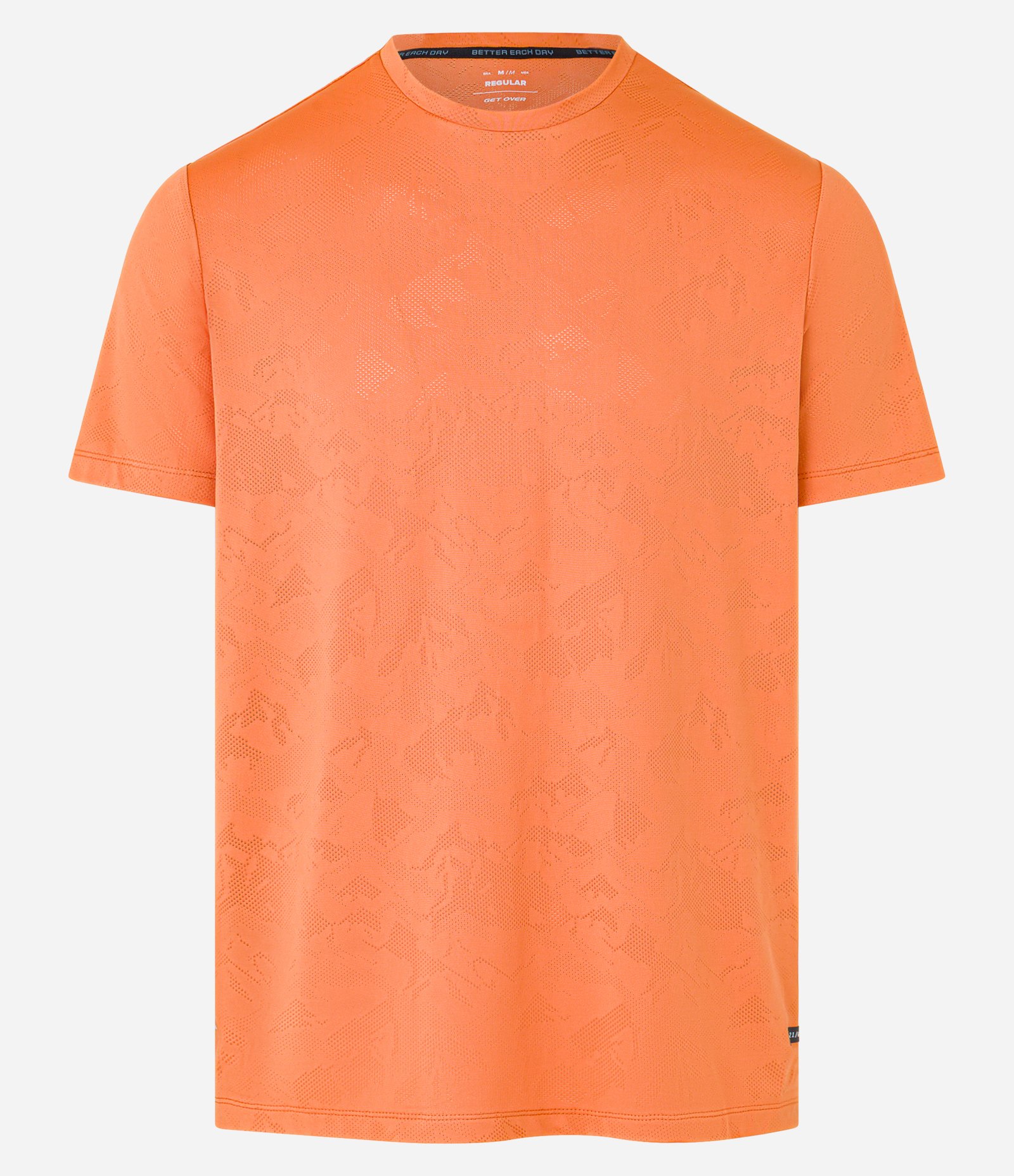 Camiseta Esportiva em Tecnologia Dry com Estampa Jacquard Laranja 7