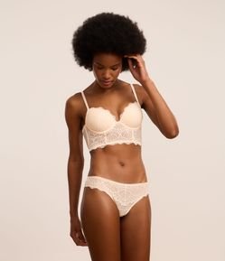 Calcinha Biquíni Fio Duplo em Renda Floral