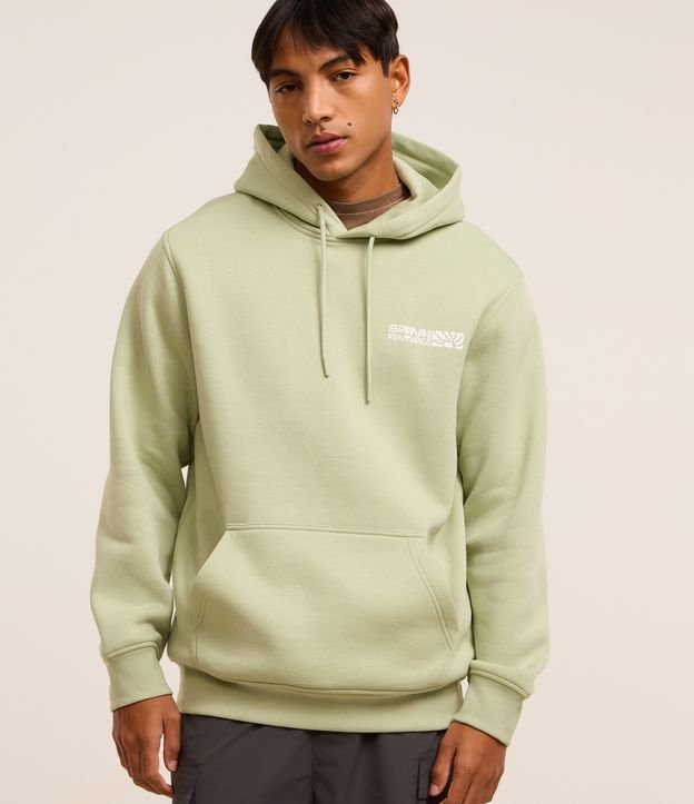 Casaco Fechado em Moletom com Felpa Estampa Localizada Coqueiros