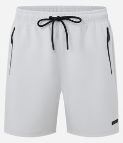 Bermuda Esportiva em Moletom Tecnológico com Cós Elástico e Zíper no Bolso