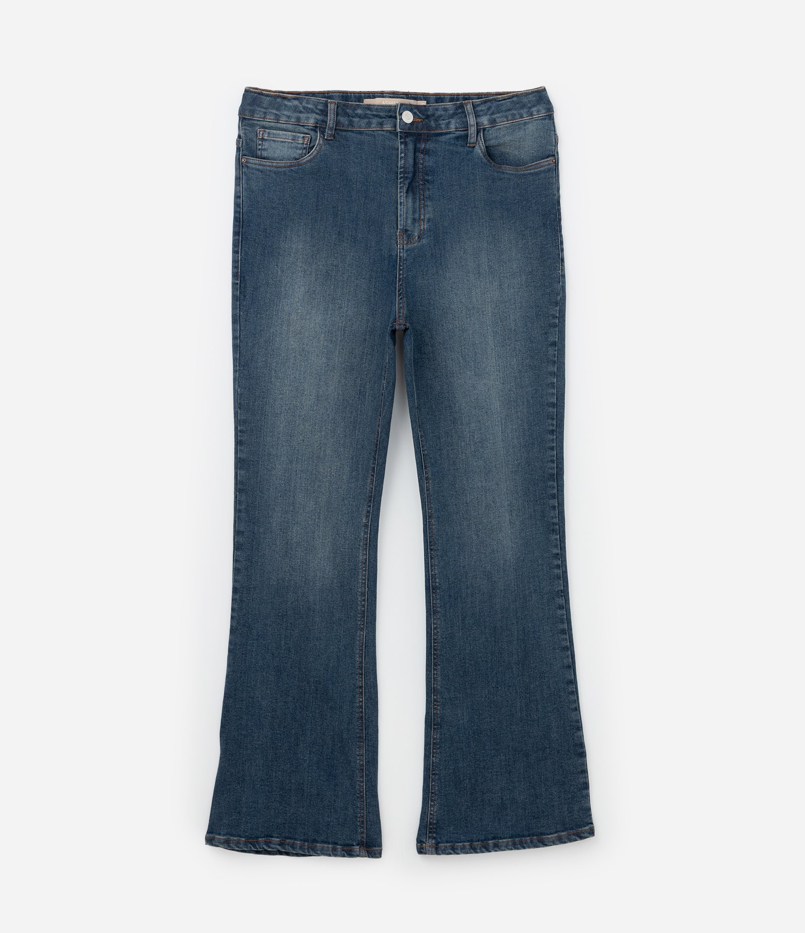 Calça Boot Cut Cintura Média Jeans Dirty Curve & Plus Size Azul 1