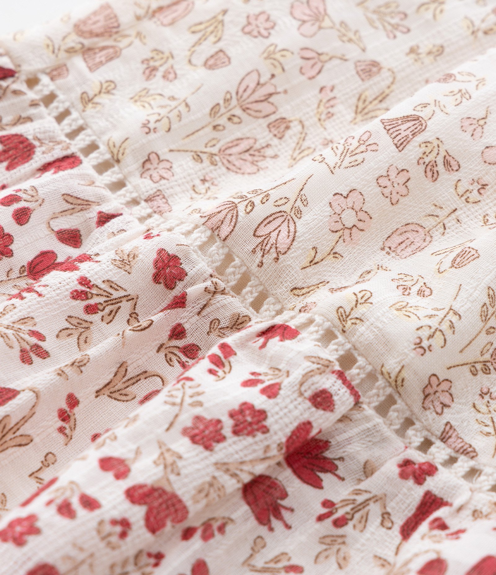 Vestido Infantil com Manga Bufante e Estampa Floral - Tam 1 a 6 Anos Multicores 3