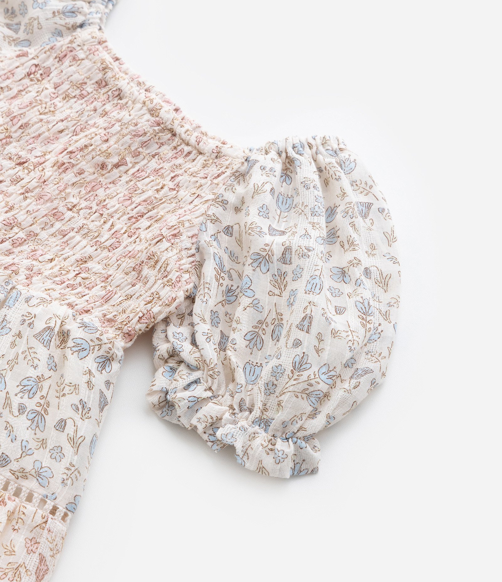 Vestido Infantil com Manga Bufante e Estampa Floral - Tam 1 a 6 Anos Multicores 6