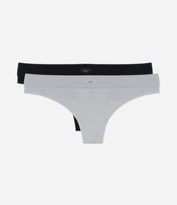 Kit 02 Calcinhas Biquíni Fio Comfy Seamless Texturizada com Etiqueta LOV