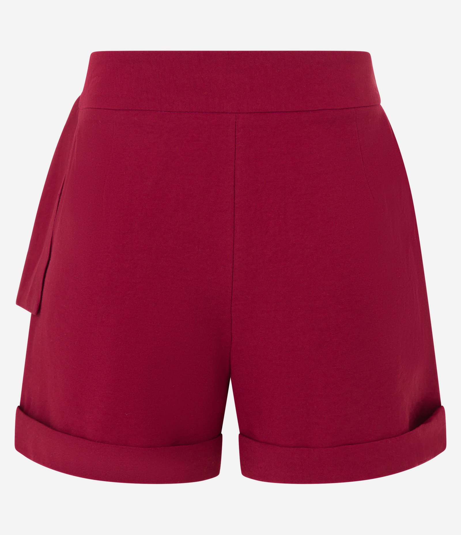 Short Alfaiatado Cintura Alta em Viscose Twill com Cinto Vermelho 6