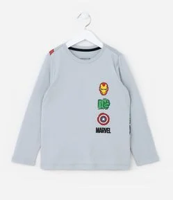 Camiseta Infantil com Estampa Frente e Costas Avengers - Tam 2 a 8 Anos