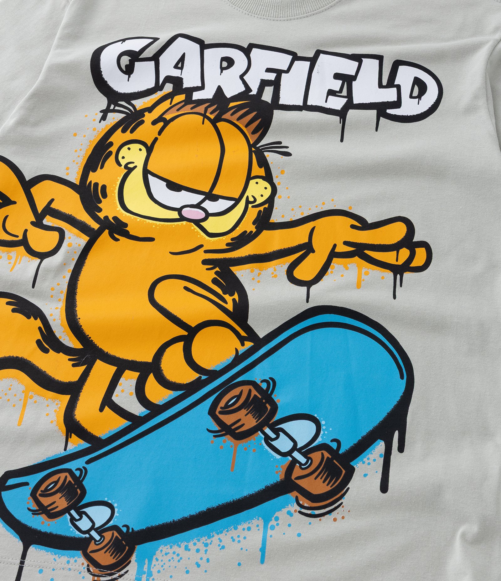 Camiseta Infantil com Estampa Garfield Skatista - Tam 5 a 14 Anos Cinza 5