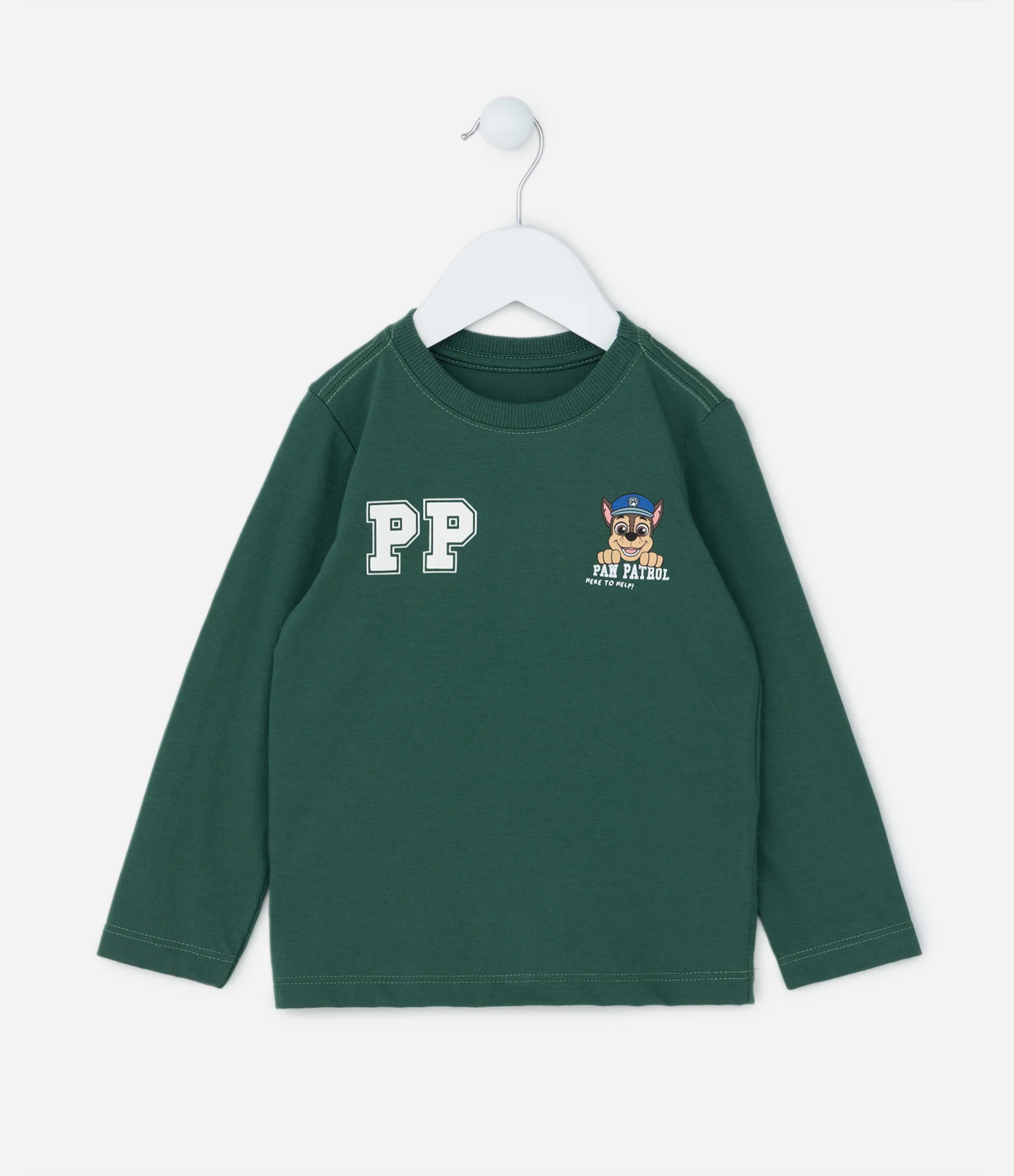 Camiseta Infantil com Estampa Chase Patrulha Canina - Tam 2 a 6 Anos Verde 1