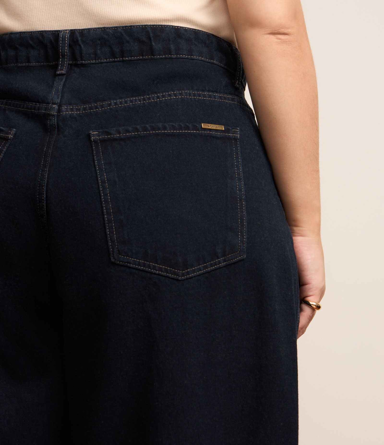 Calça Barrel em Jeans Amaciado Curve & Plus Size Azul 6