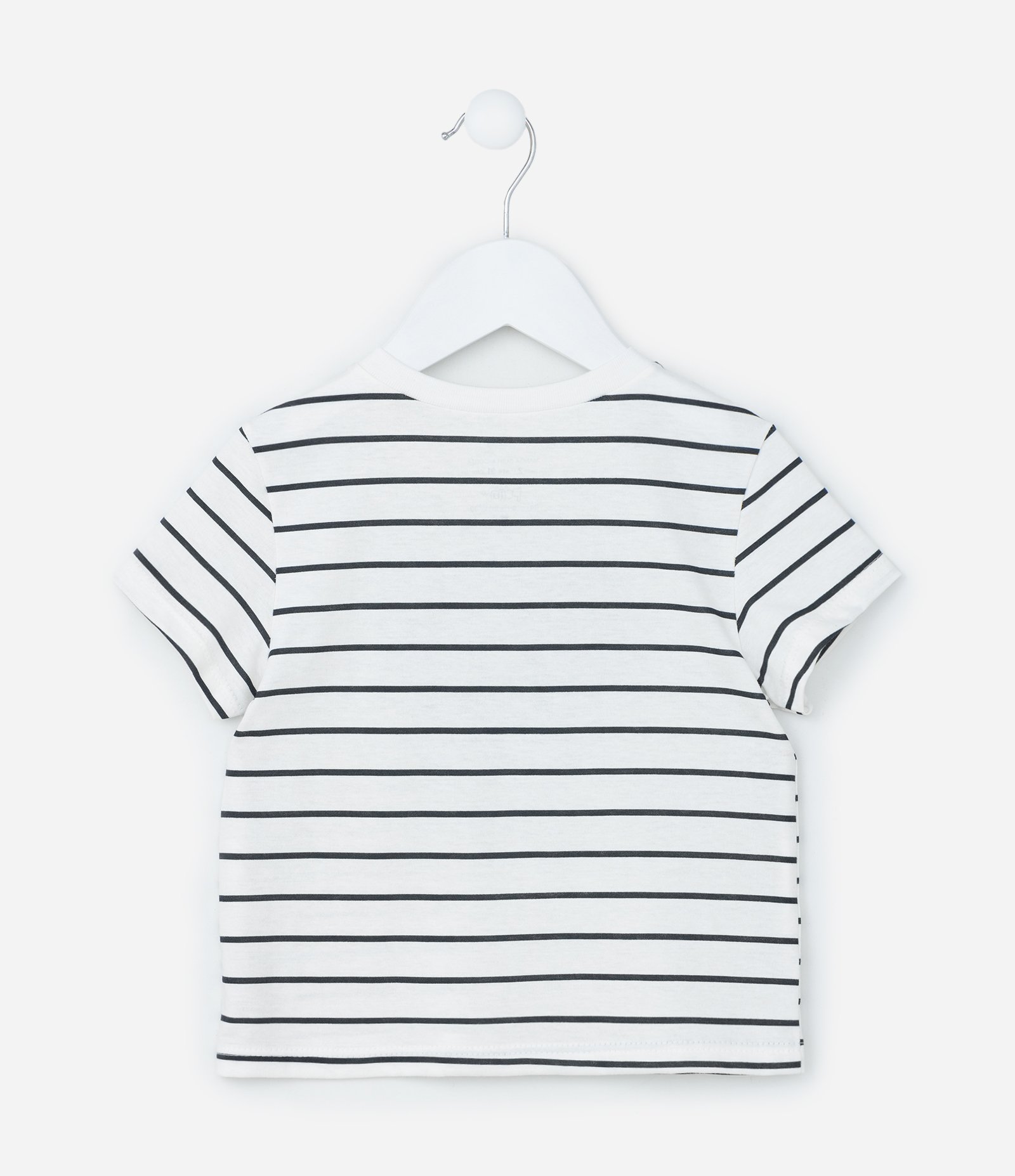 Blusa Infantil com Estampa Ursa e Listras - Tam 1 a 6 Anos Branco 2