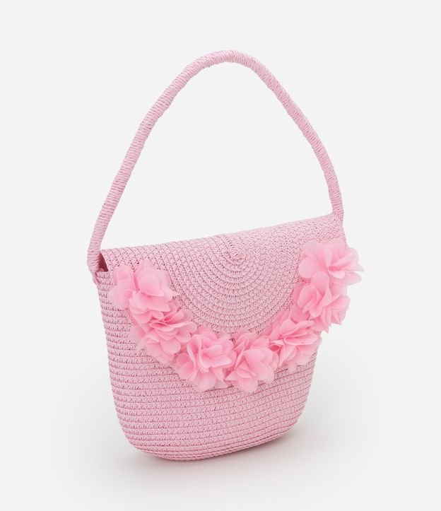 Bolsa Infantil em Palha com Flores - Tam Único