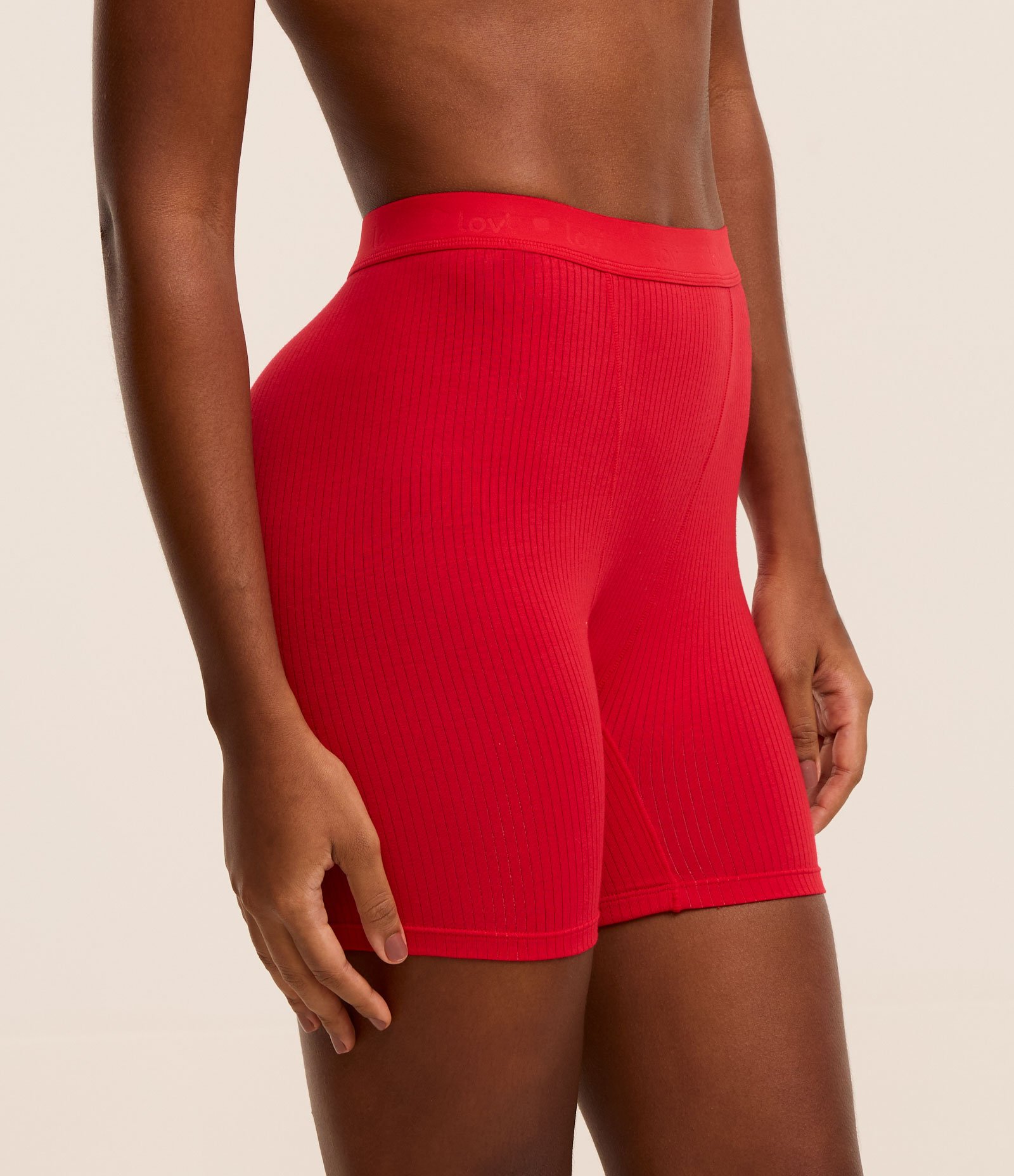 Bermuda Texturizada em Malha com Cós Elástico Vermelho 3