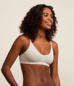 Sutiã Top Comfy Seamless Texturizado com Etiqueta Lov e Bojo Removível