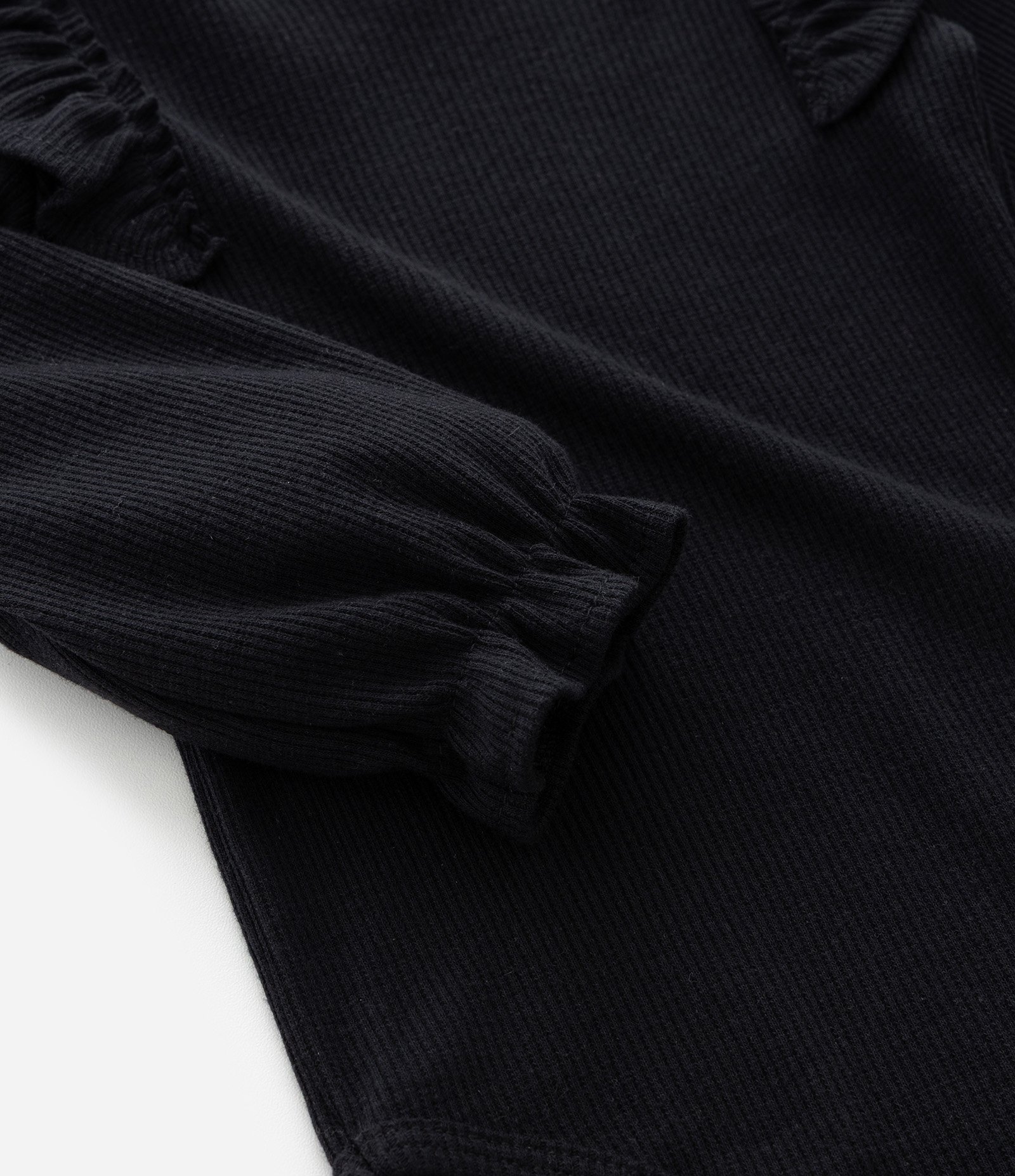 Body Infantil Canelado com Babadinhos - Tam 0 a 18 meses Preto 6