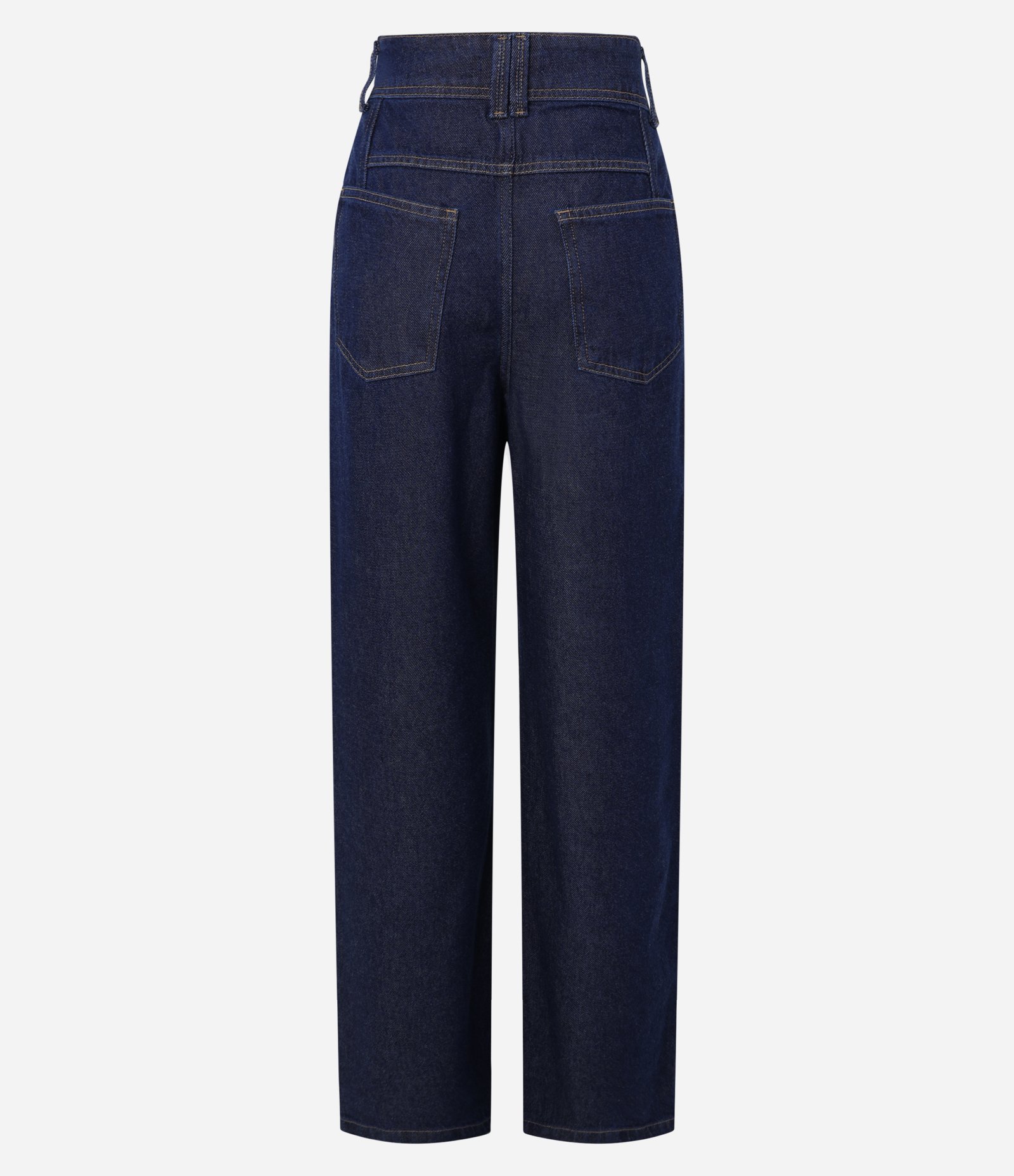 Calça Baggy em Jeans com Cintura Alta Azul Escuro 7