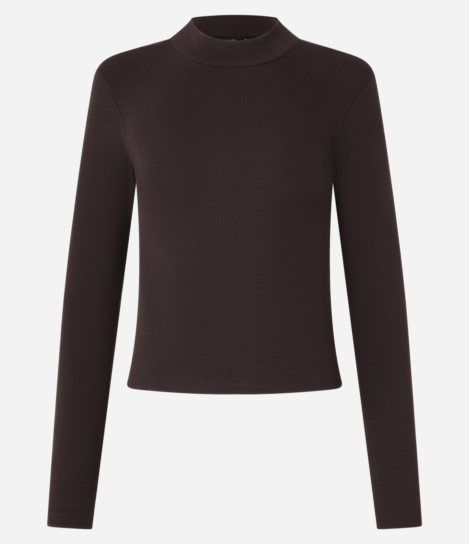 Blusa em Ribana com Gola Alta e Manga Longa Marrom 6