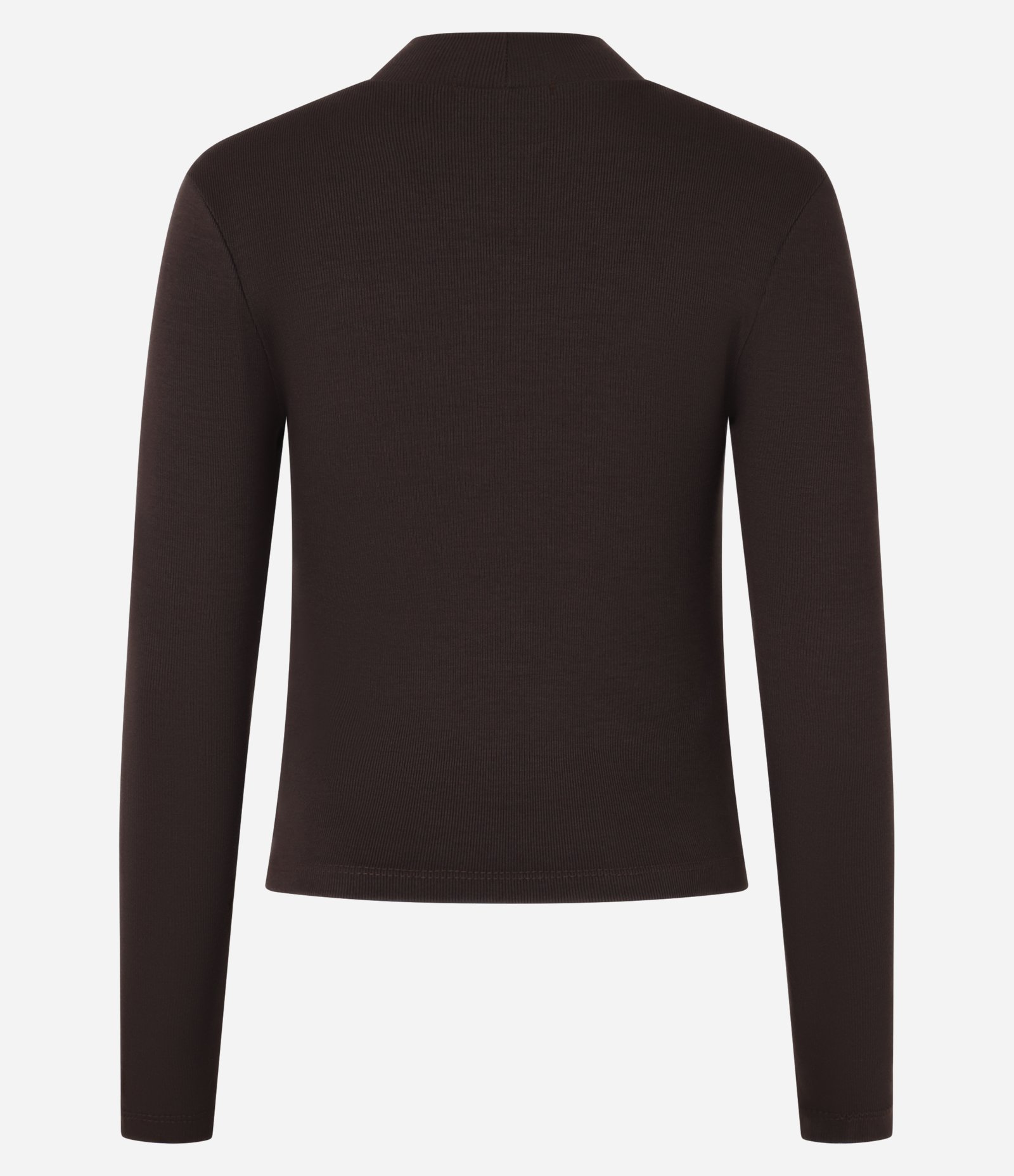 Blusa em Ribana com Gola Alta e Manga Longa Marrom 8