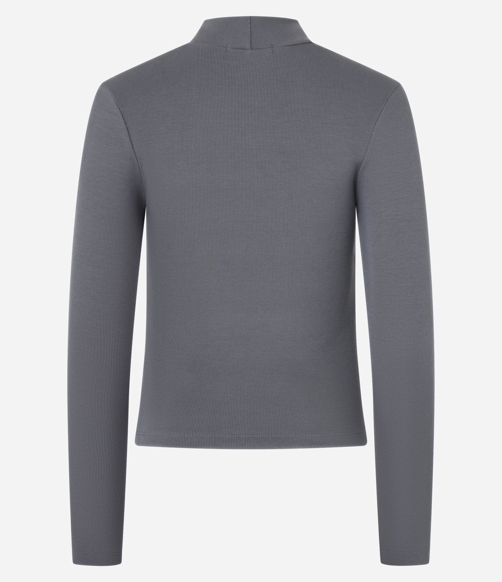 Blusa em Ribana com Gola Alta e Manga Longa Cinza 7
