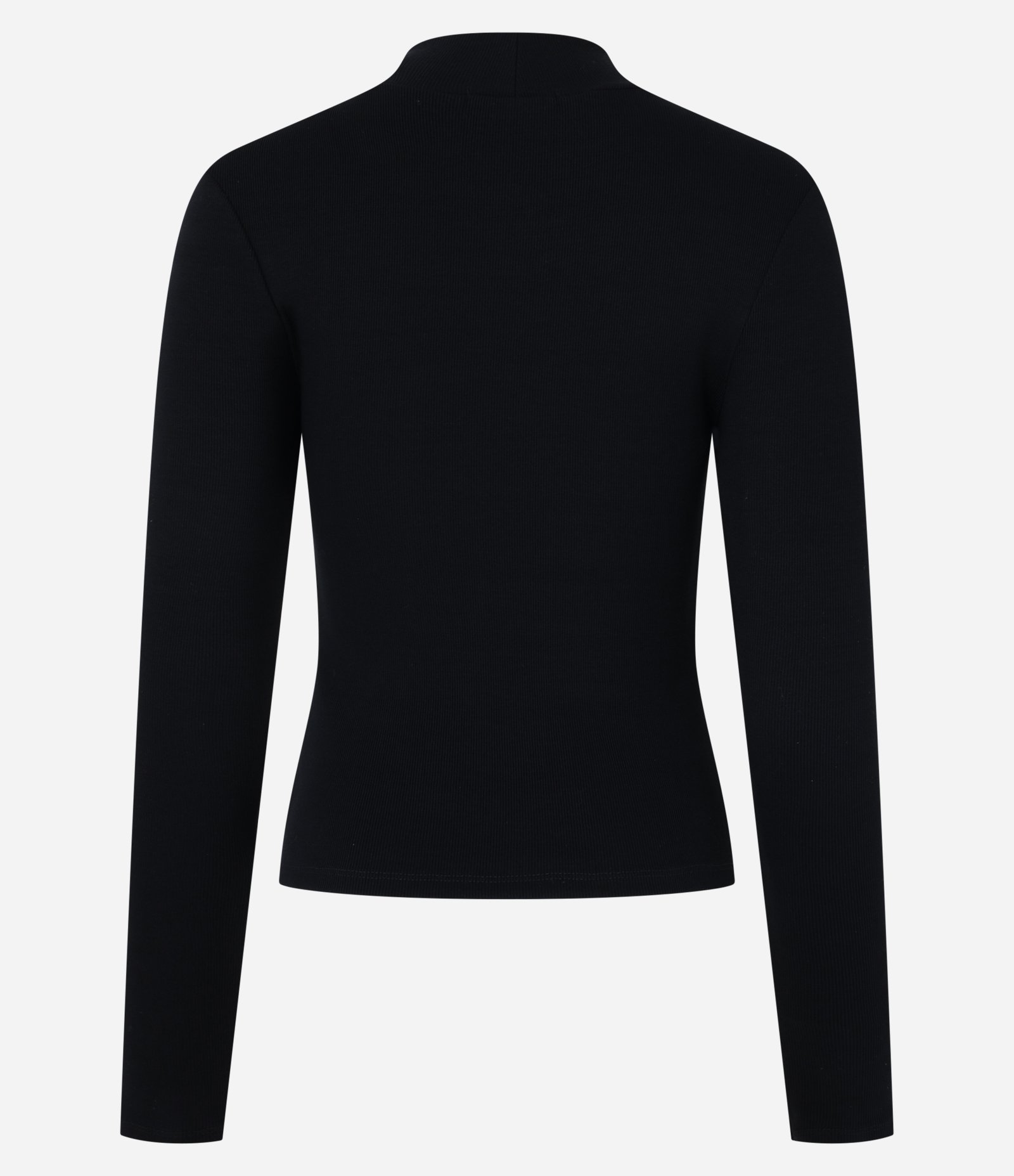 Blusa em Ribana com Gola Alta e Manga Longa Preto 9