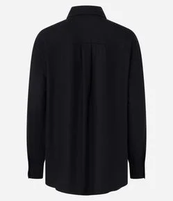 Camisa Alongada em Viscose e Linho com Botões