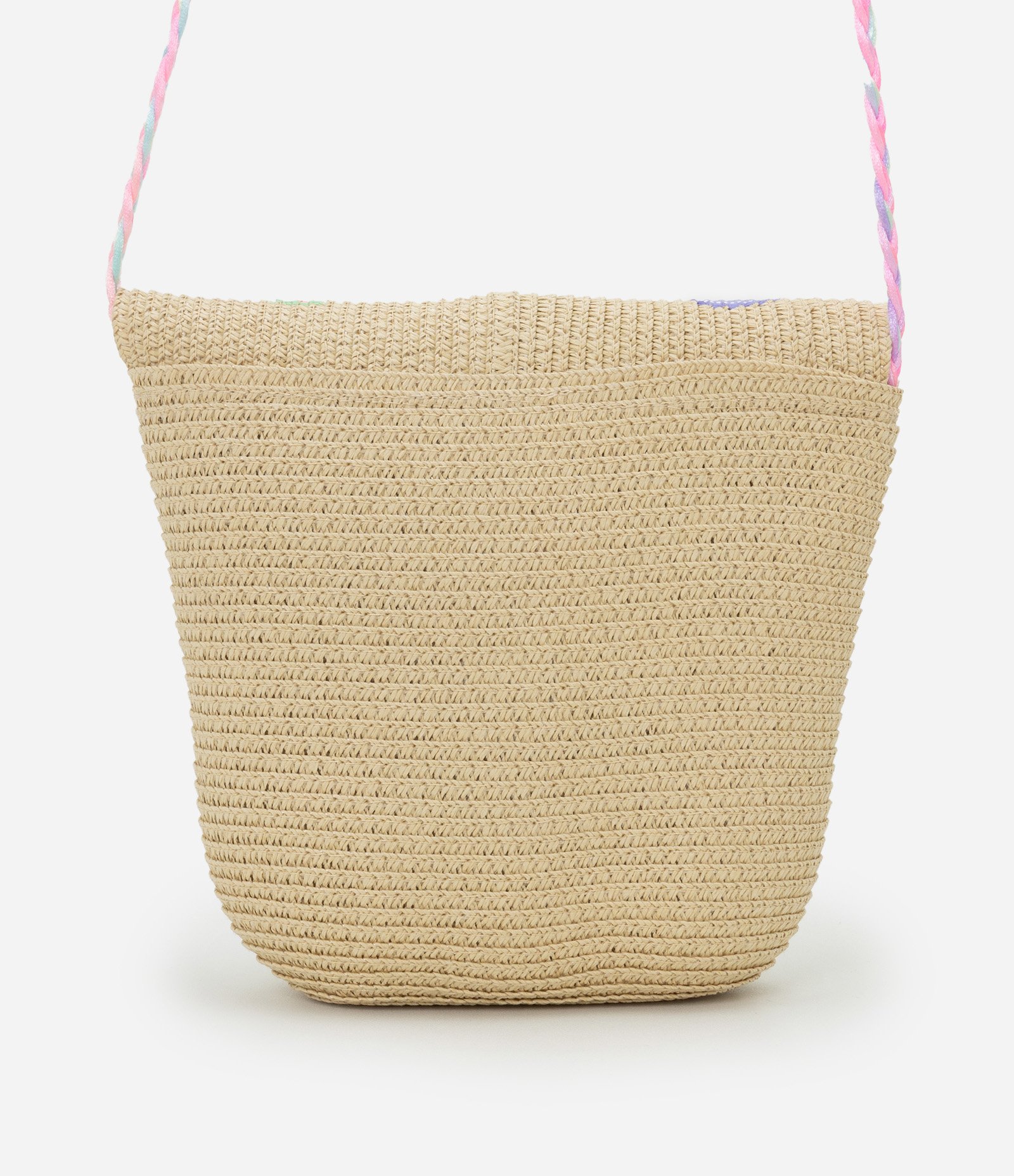 Bolsa Infantil em Palha com Corações - Tam Único Bege 3