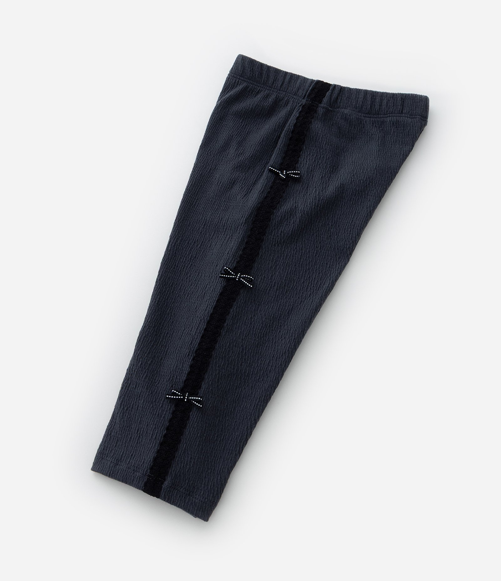 Calça Wide Leg Infantil Texturizada com Lacinhos- Tam 1 a 6 Anos Cinza Escuro 3