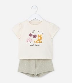 Conjunto Infantil com Bordado em Paetês - Tam 1 a 6 Anos