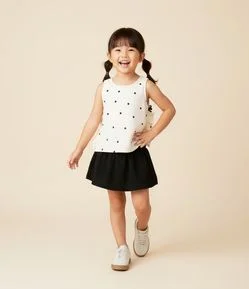 Saia Balonê Infantil Texturizada - Tam 1 a 6 Anos