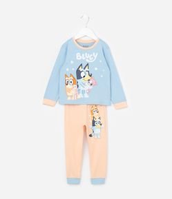 Pijama Longo Infantil em Algodão com Estampa Bluey - Tam 2 a 6 Anos